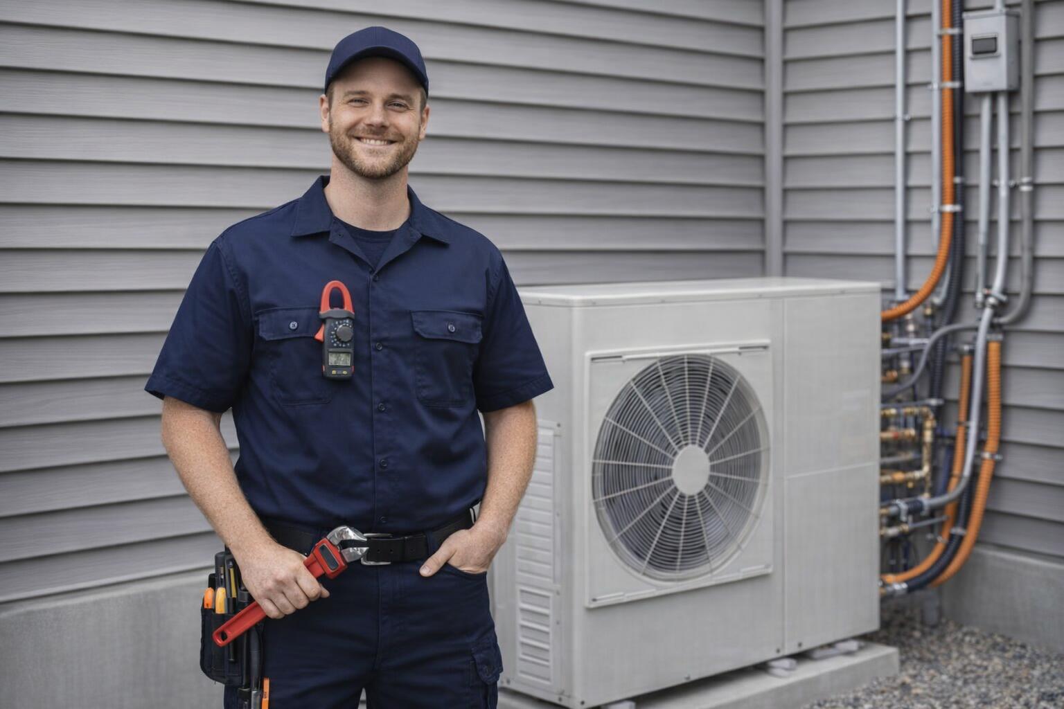 Picture of an electrician servicing a commercial electrical panel in View Royal, BC
