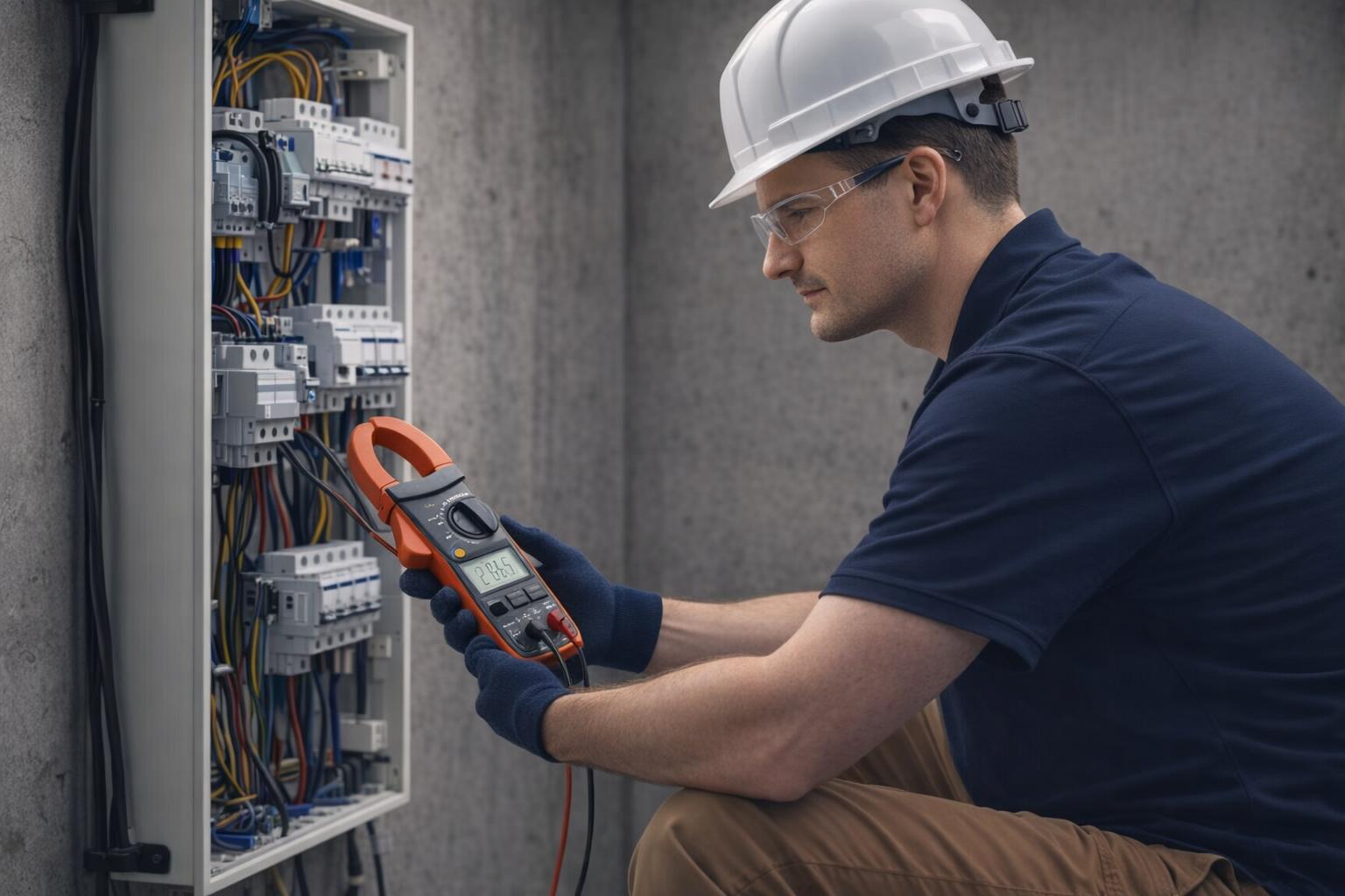 Picture of an electrician wiring a home in Esquimalt, BC