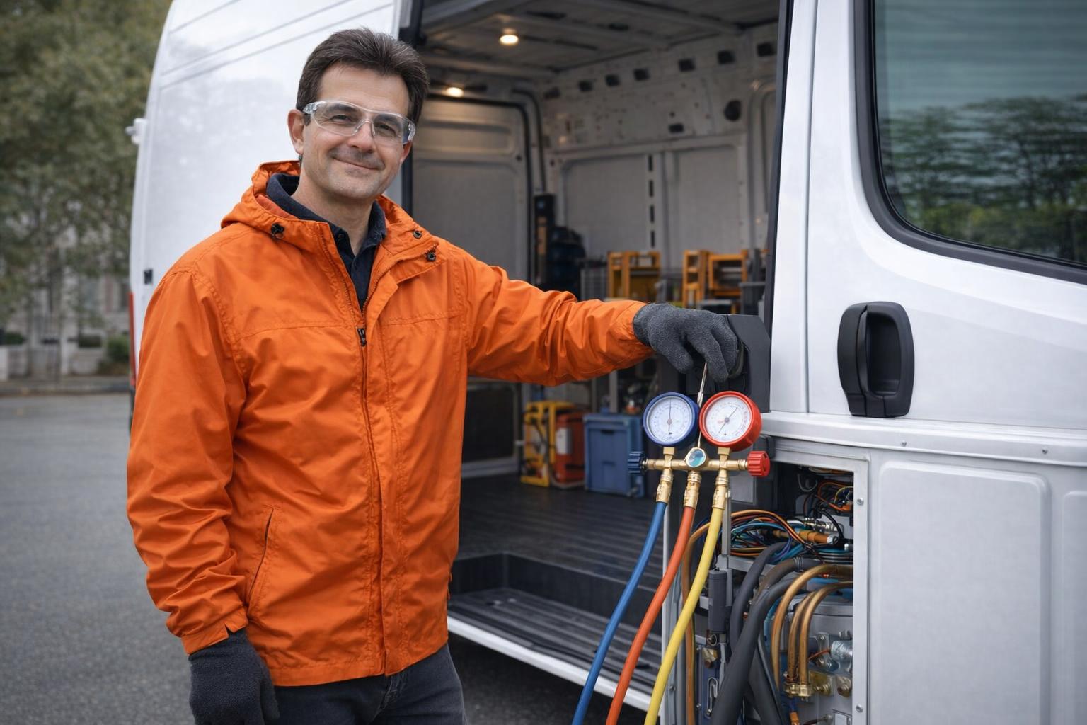 Picture of an electrician wiring a home in North Saanich, BC
