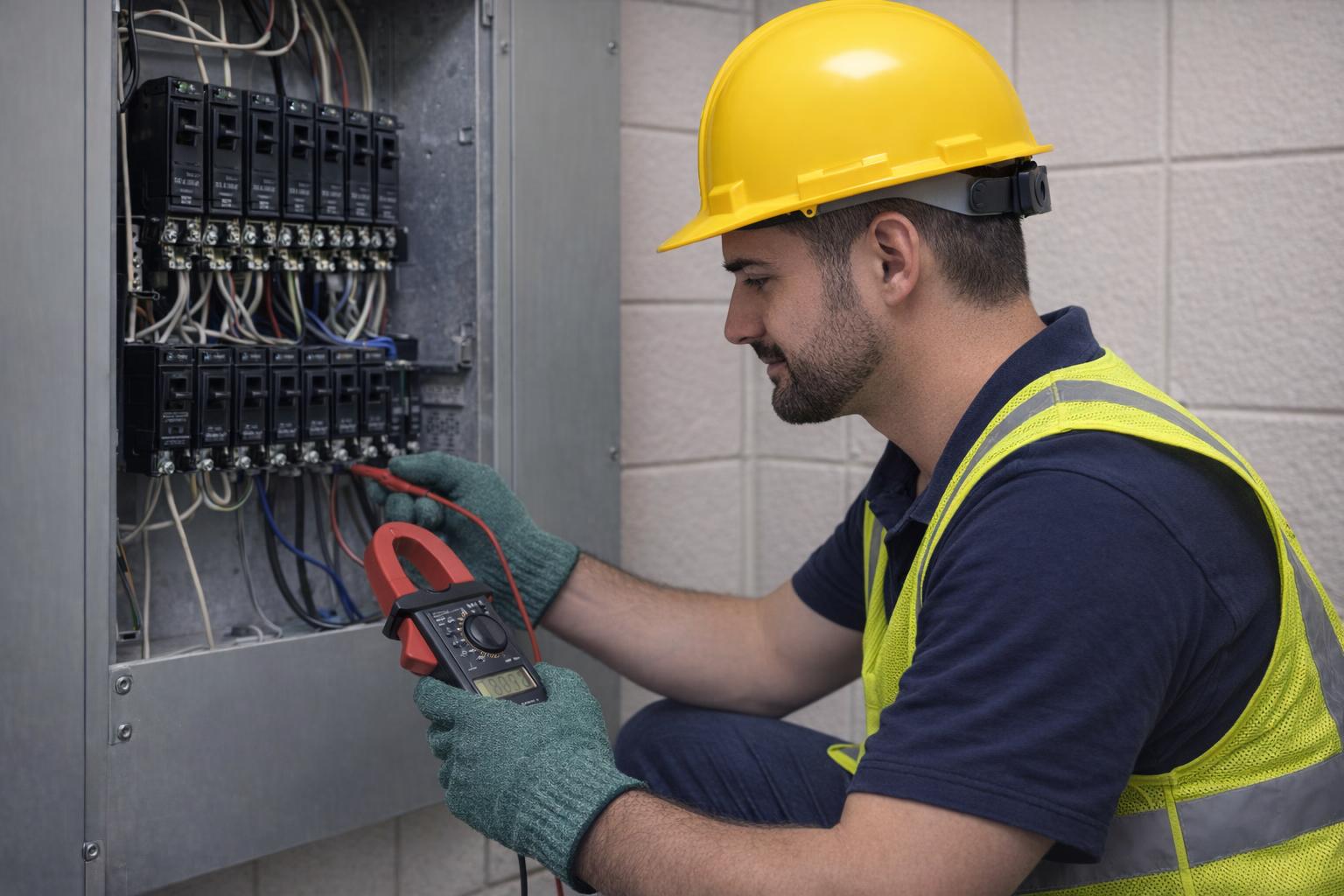 Picture of an electrician responding to an urgent electrical fault in Victoria, BC
